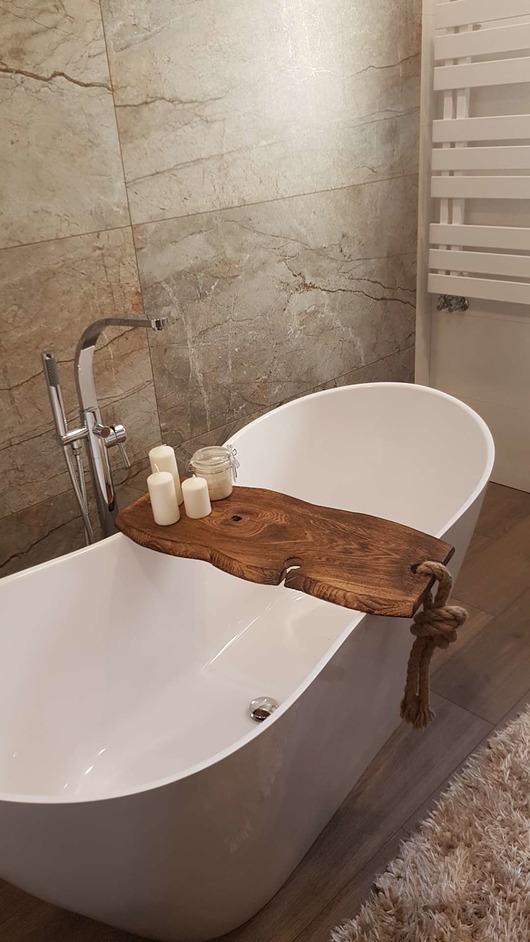 dodatki - łazienka - różne Deska na wannę postarzana stare drewno