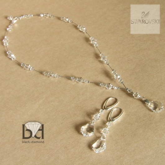 kryształ Swarovski blask - komplet ślubny Black Diamond