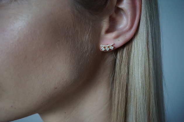 Geometryczne kolczyki z cyrkoniami pozłacane VENA Jewellery