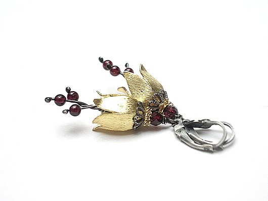 kolczyki swarovski Kolczyki Swarovski ZAMÓWIENIE-Leśne dzwonki - burgund vol. 2 