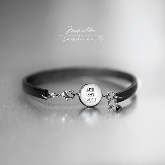 Prezent, Live, Love, Laugh bransoletka Makaliboo