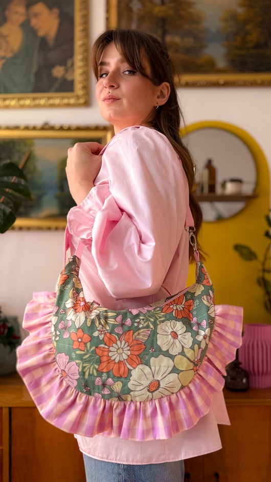 torby na ramię Torebka Słodziara zielone kwiaty