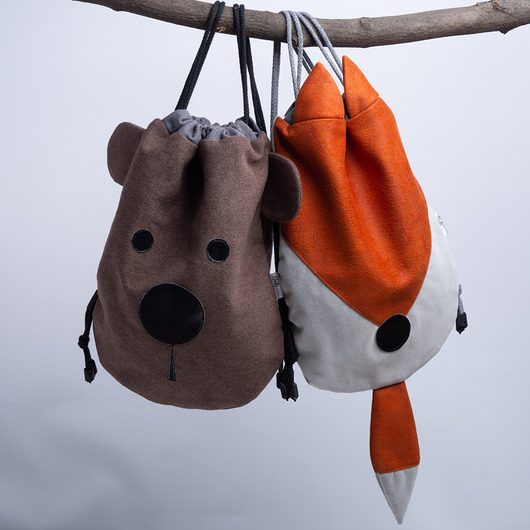 torebki, worki i plecaki dziecięce Plecak worek z uszami Miś dla dziecka