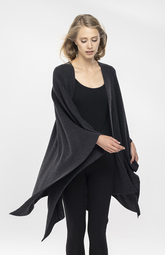 kardigany damskie Ciepłe Stylowe Poncho 100% Merino