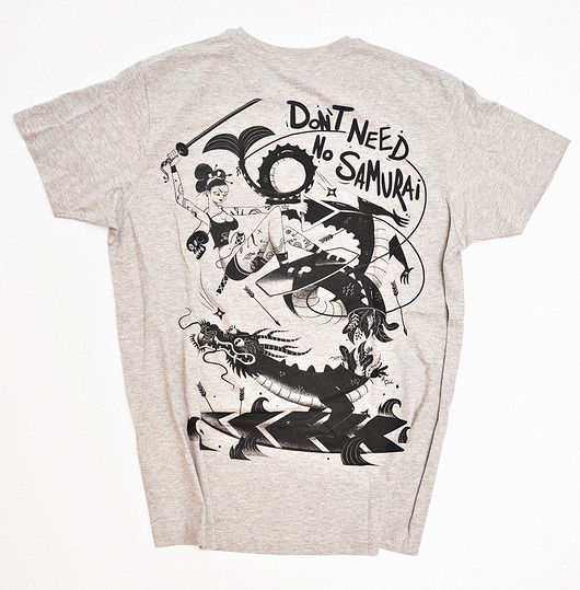 t-shirty męskie Szary T-shirt Watatsumi