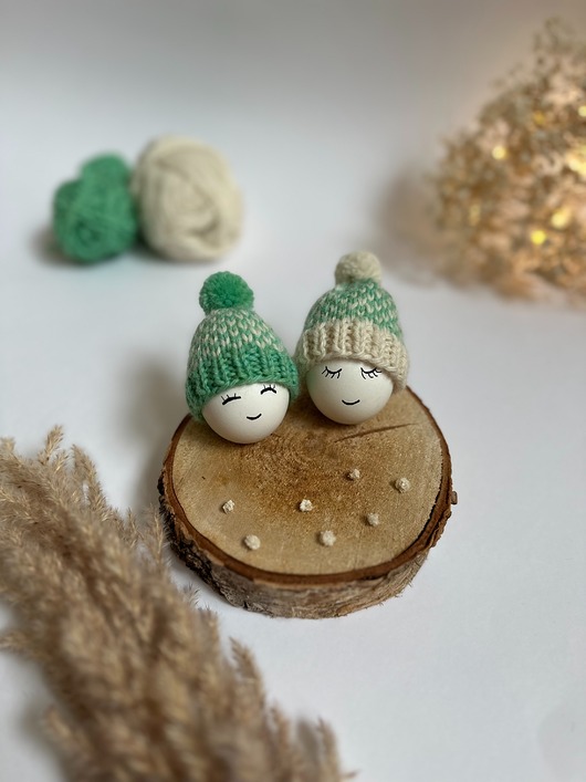 ozdoby wielkanocne Czapeczki na jajka wielkanocne - zestaw 2 szt.