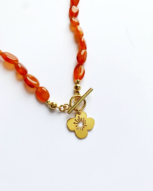 wisiory Kolekcja 70's vibe - Anemone tangerine  - Naszyjnik