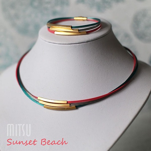 komplet biżuterii Komplet minimalistyczny Sunset Beach