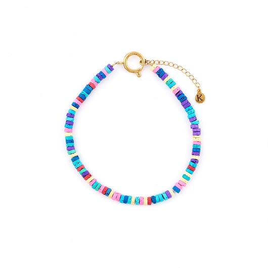 bransoletki z kamieni naturalnych Bransoletka na nogę barwiona Lawa wulkaniczna