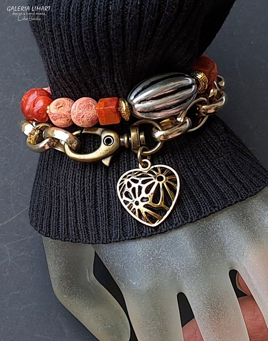 bransoletki z kamieni naturalnych Komplet modnych bransoletek boho oryginalny PREZENT 3w1 Ręcznie robiony