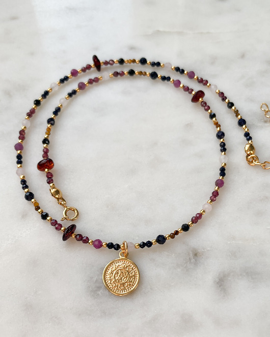 chokery Naszyjnik Znak Zodiaku Lew Pozłacany