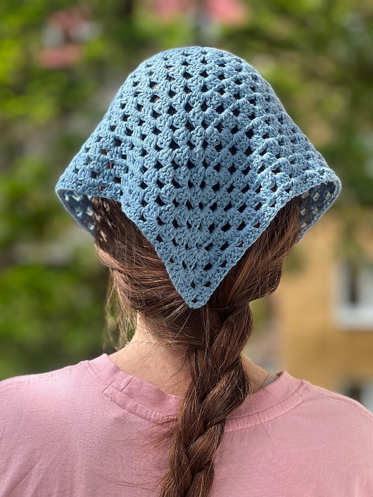 czapki damskie Letnia chusta na głowę bandana niebieska