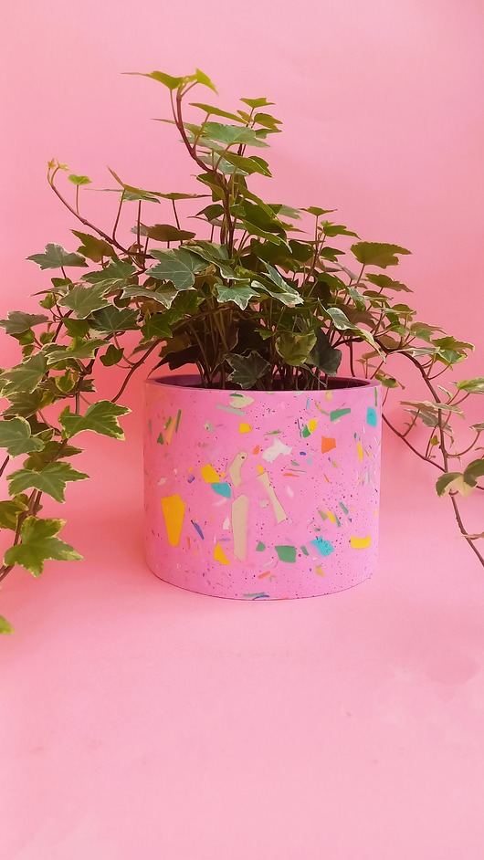 doniczki Osłonka na doniczkę, różowa doniczka, kolorowe lastryko