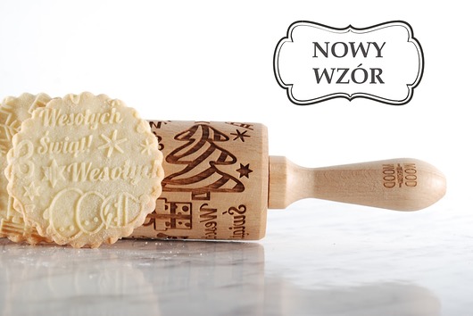 WESOŁYCH ŚWIĄT - grawerowany wałek do ciasta MOODFORWOOD Studio