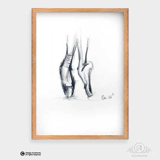 Plakat Balet 3 - akwarela A4 rysunek Ballet Art auraHome