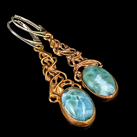 kolczyki - inne Larimary i złociste girlandy