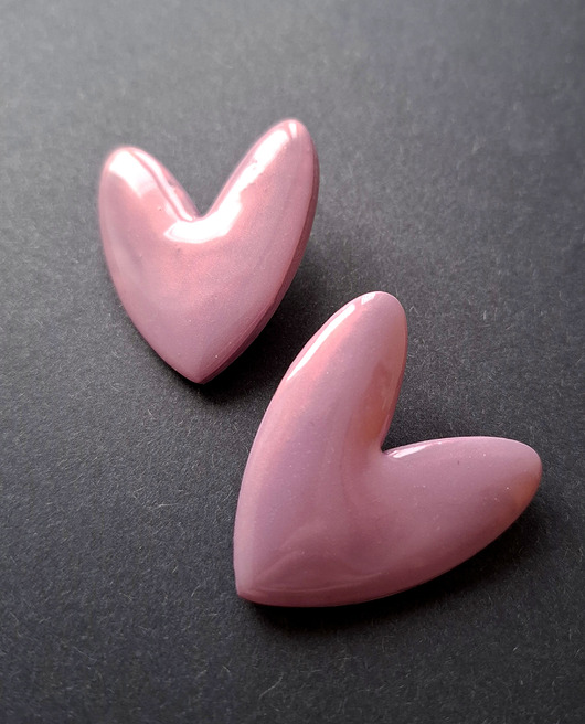 kolczyki z masy plastycznej Kolczyki ecce serce no4