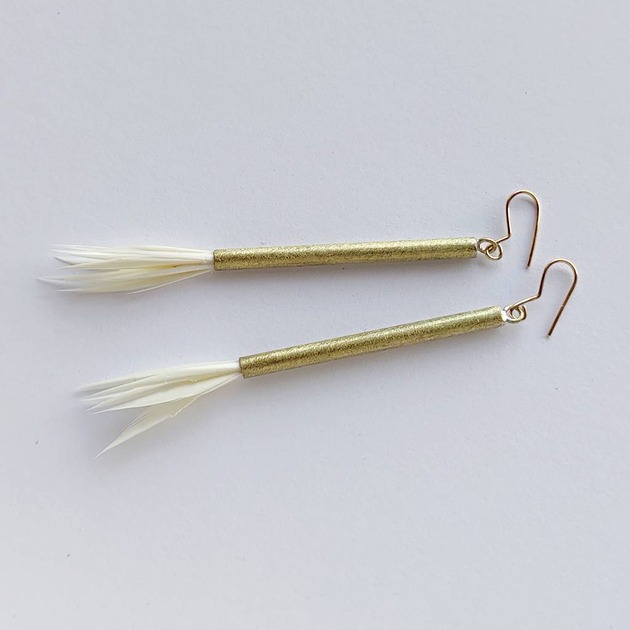 kolczyki z piórami PIÓRKO kolczyki