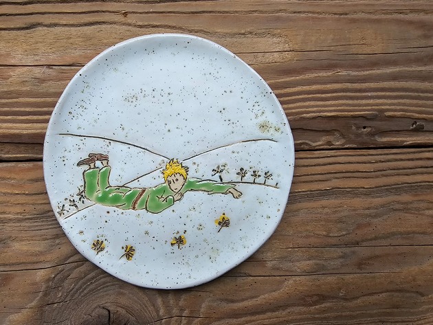 patery i talerze Ręcznie wykonany talerz ceramiczny Mały Książe