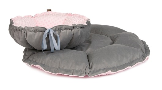 Legowisko DAISY 65cm velvet - różowe  minky LAUREN design
