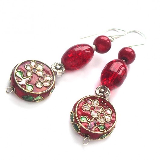Kolczyki NAMIĘTNE CLOISONNE adakubicz