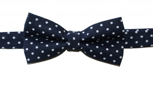 Mucha bowstyle granatowa w kropki bowstyle