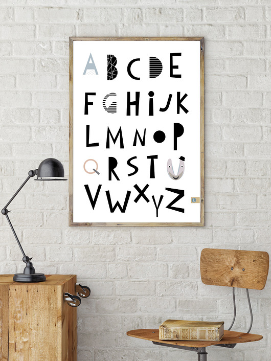 Plakat ALFABET 50x70cm HI LITTLE