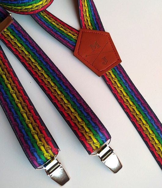 paski damskie Szelki w barwach tęczy