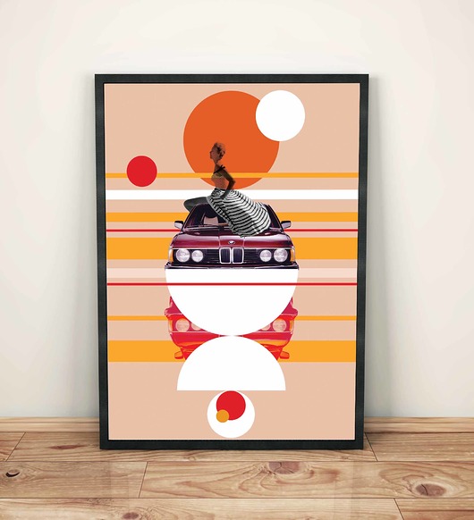 Plakat "BMW California" sztucznymagazyn
