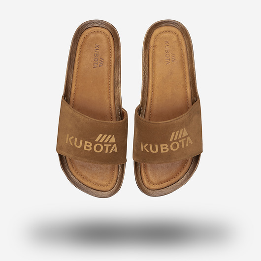 sandały i klapki damskie Klapki Kubota Premium Animal Brown Suede