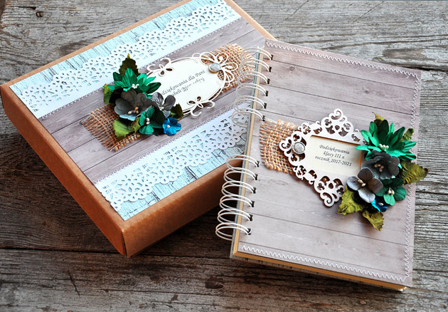 kartki scrapbooking Album z podziękowaniami dla nauczyciela