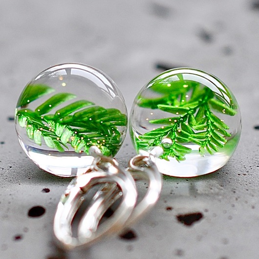 Kolczyki srebrne z paprotką Grol Jewellery
