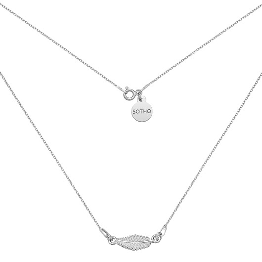 srebrne naszyjniki Srebrny naszyjnik z liściem