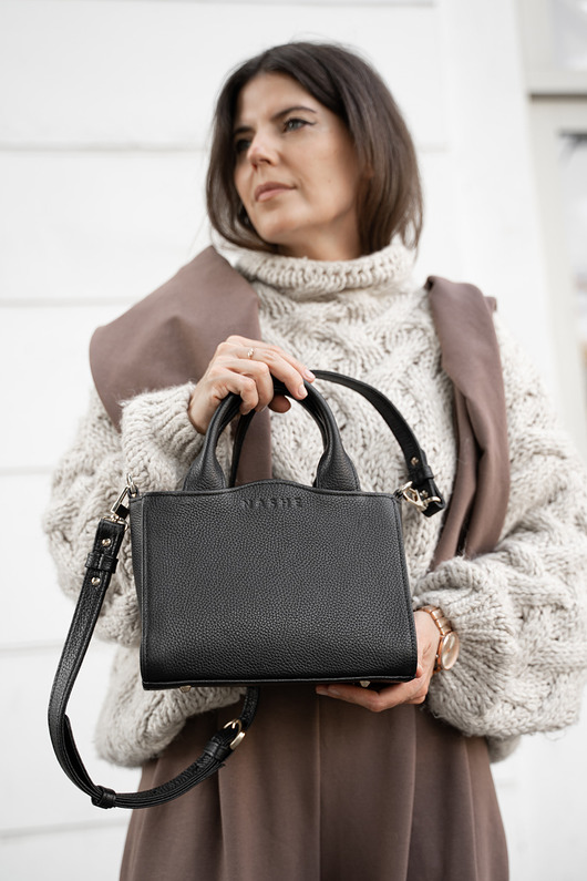 torby na ramię Torebka skórzana - CZARNA - Glam Bag