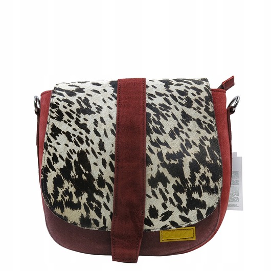 torby na ramię Torebka damska klasyczna zamszowa ze skrawków regulowany pasek eko OLIVKA