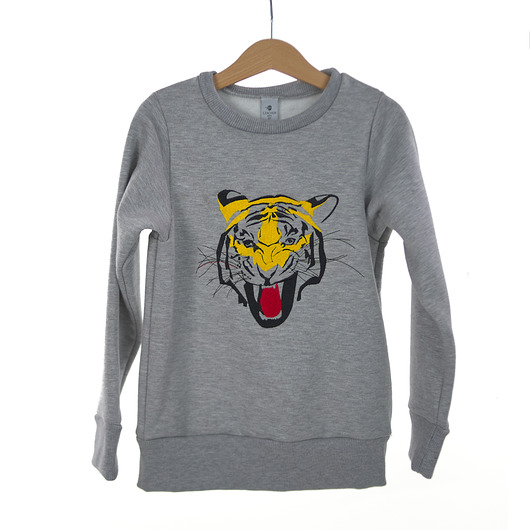 bluzy dla dziewczynki Bluza dziecięca z haftem tygrysa