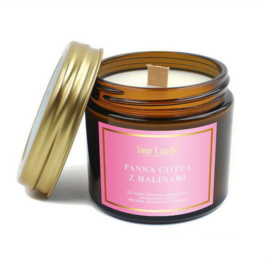 świece zapachowe Świeca zapachowa sojowa Panna Cotta z Malinami 120ml- Your Candle