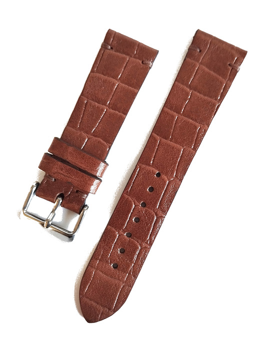 zegarki różne Pasek do zegarka  rozm: 20mm jasny brąz krokodyl