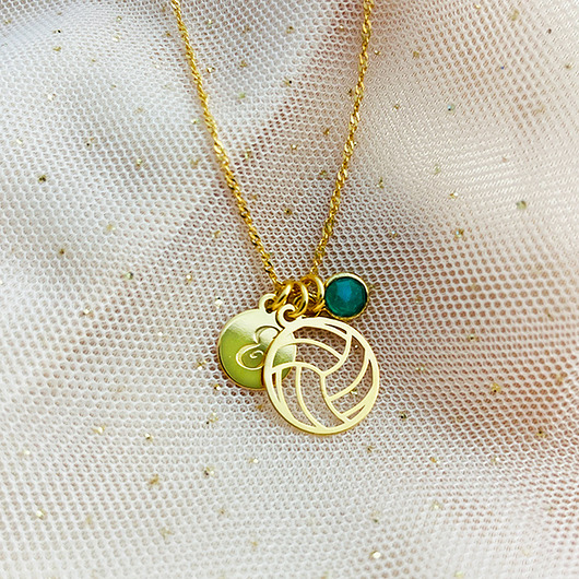 złote naszyjniki Naszyjnik z piłką , siatkówka srebro złocone