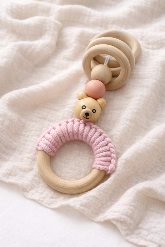 gryzaki i śliniaki dla dzieci Drewniana zawieszka sensoryczna dla niemowlaka