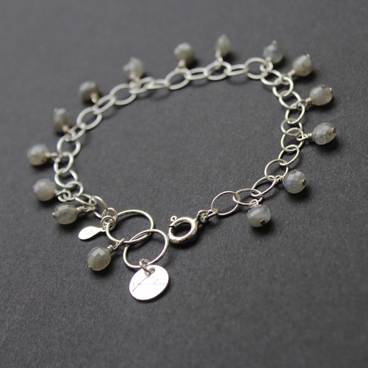 bransoletki z kamieni naturalnych Bransoletka Popielata Labradorytka