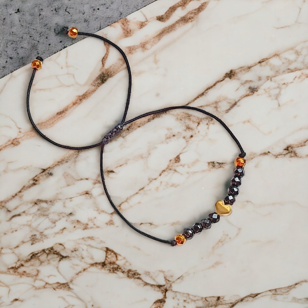 bransoletki z kamieni naturalnych Serduszko kanciaste : onyks