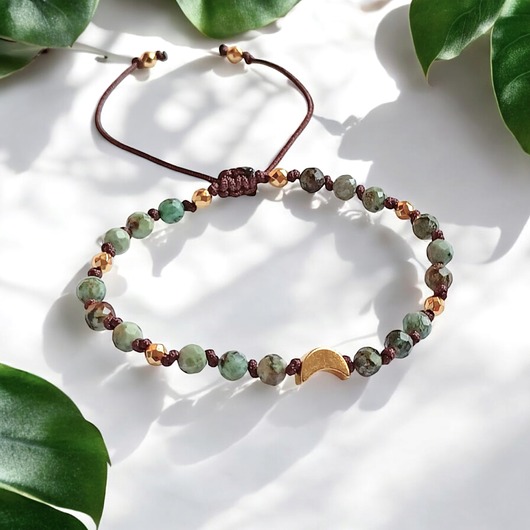 bransoletki z kamieni naturalnych SIŁA DO DZIAŁANIA - lunula z turkusem afrykańskim