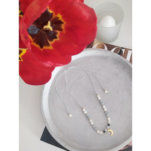 chokery Choker z Księżycem, Marmurkiem i Jadeitem