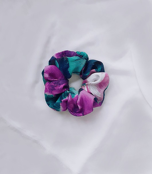 gumki do włosów Jedwabna frotka scrunchie morska