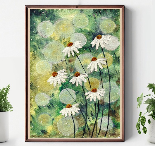 grafiki i ilustracje Rumianki plakat