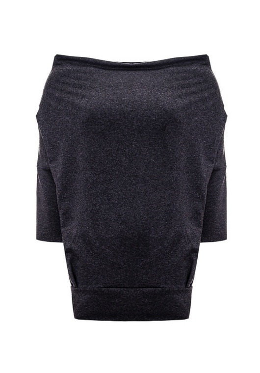 Dresowa bluza luźna z kominem grafit Stylowo