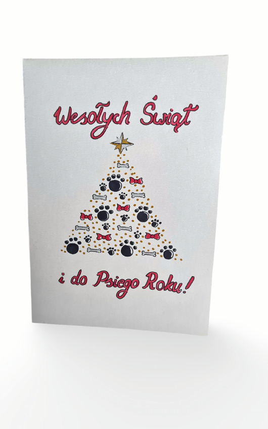 kartki scrapbooking Kartka świąteczna: pieskowa choinka