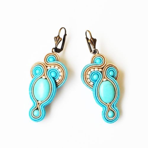 kolczyki soutache Sutaszowe kolczyki BLUE OCEAN
