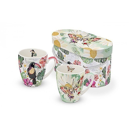 Kubek Porcelanowy 2 szt. Tukan i Motyl MIA home